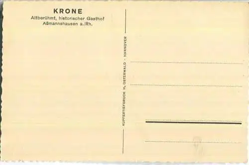 Assmannshausen - Gasthof Krone - Verlag H. Osterwald Hannover