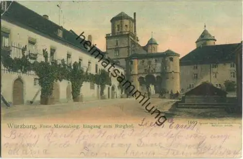 Würzburg - Feste Marienberg - Eingang zum Burghof - Verlag Hermann Martin Nürnberg - Soldatenkarte