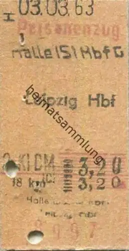 Deutschland - Halle (S) Hbf Leipzig Hbf - Fahrkarte 1963