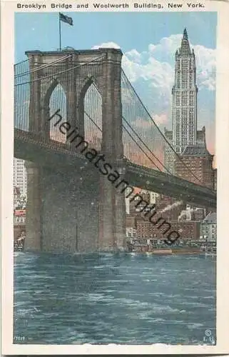 New York City - Brooklyn Bridge and Woolworth Building - Edition Haberman's Bronx New York