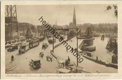 Rotterdam - Nieuwe Koninginnebrug vanaf de v. d. Fakstraat gezien - Strassenbahn - Utigave Weenenk en Snel Den Haag