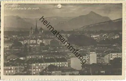 Geneve - Vue generale de nuit - Mond