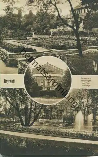 Bayreuth - Terrassen und Parkanlagen am Festspielhügel - Foto-AK - Verlag Hans Will Bayreuth
