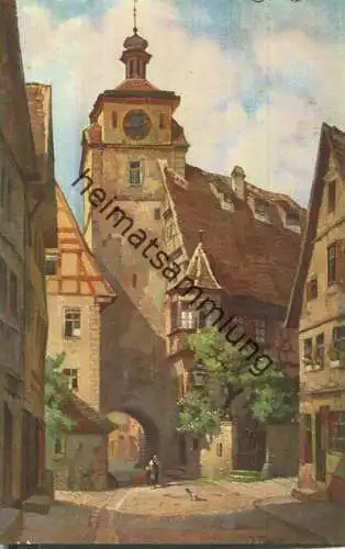 Rothenburg - Winkel am Tore - Künstlerkarte J. Frank - Verlag Emil Köhn München