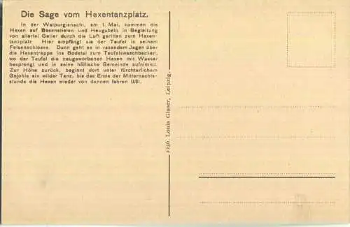 Hexentanzplatz bei Thale - Bodetal - Verlag Louis Glaser Leipzig