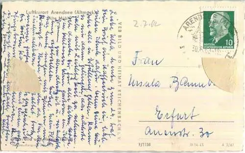 Arendsee - Windmühle - VEB Bild und Heimat Reichenbach