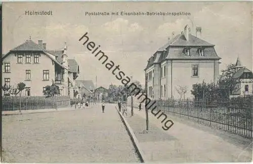 Helmstedt - Poststrasse mit Eisenbahn-Betriebs-Inspektion - Verlag Carl H. Odemar Magdeburg