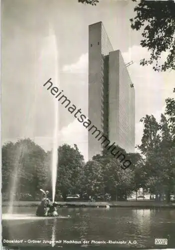 Düsseldorf - Grüner Junge mit Hochhaus der Phonix-Rheinrohr AG - Verlag Jos. Kessel Niederdollendorf