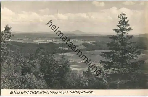 Blick vom Wachberg bei Saupsdorf - Verlag H. Wagner Hinterhermsdorf - Handabzug 50er Jahre