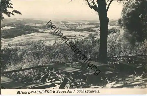 Blick vom Wachberg bei Saupsdorf - Verlag H. Wagner Hinterhermsdorf - Handabzug 50er Jahre