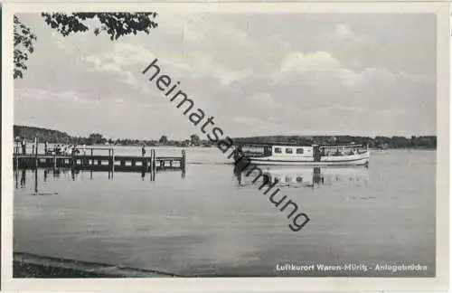 Waren-Müritz - Anlegebrücke - Verlag R. Lederbogen Karl-Marx-Stadt