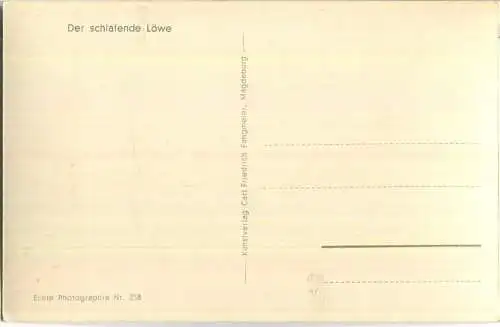 Okertal - Der schlafende Löwe - Foto-Ansichtskarte - Verlag Carl Friedrich Fangmeier Magdeburg