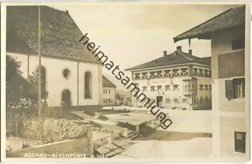 Aschau - Kirchplatz - Hotel Post - Foto-Ansichtskarte - Verlag Durner Prien A. Ch.