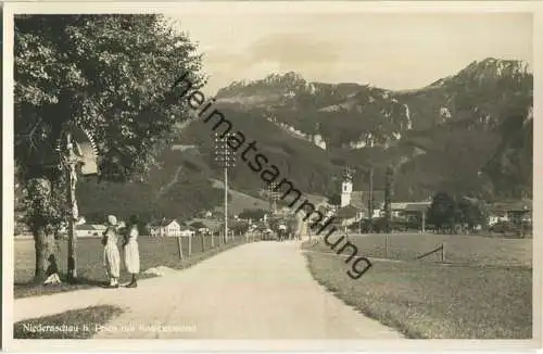 Niederaschau mit Kampenwand - Foto-Ansichtskarte - Verlag Georg Bichler Altenmarkt