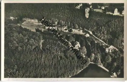 Bad Sachsa - Pädagogium mit Pfaffenberg vom Flugzeug aus - Foto-AK - Strähle-Luftbild