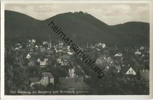 Bad Harzburg mit Burgberg vom Butterberg gesehen - Foto-Ansichtskarte - Verlag Hermann Marre Berlin