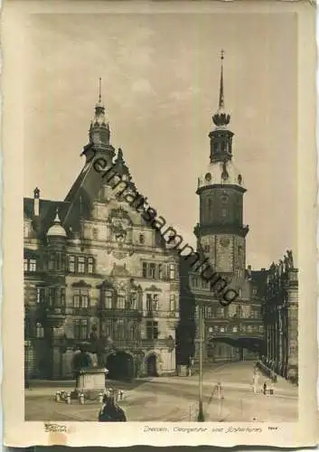 Dresden - Georgentor und Schlossturm - Foto-AK Handabzug - Verlag Walter Hahn Dresden Nr. 7845