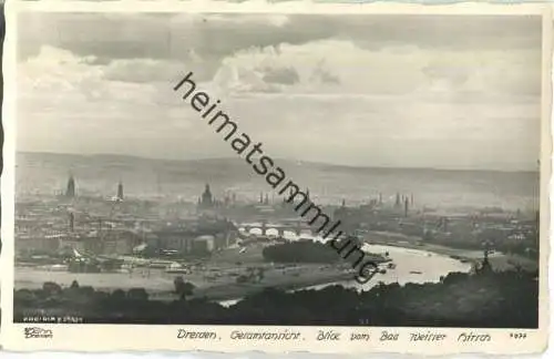 Dresden - Gesamtansicht vom Bad Weisser Hirsch aus - Handabzug Verlag Walter Hahn Dresden Nr. 7877