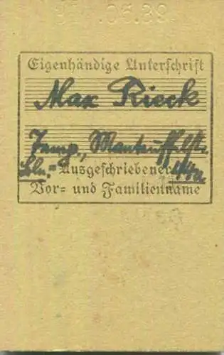 Deutschland - Arbeiterwochenkarte zur Fahrt zwischen Nordring und Gartenfeld - Fahrkarte Berlin S-Bahn 3. Klasse 1939