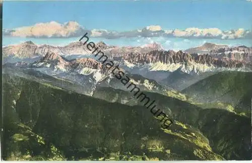 Ballon-Aufnahme aus ca. 4000m Höhe - Die westlichen Dolomiten - Verlag Joh. F. Amonn Bozen