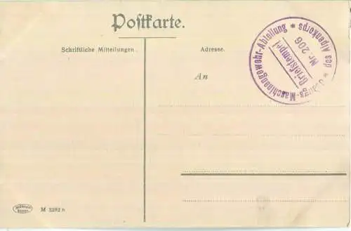 Sexten in Tirol - Verlag Joh. F. Amonn Bozen - rückseitig Briefstempel Nr. 206 Gebirgs-Maschinengewehr-Abteilung