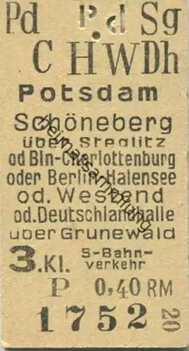 Deutschland - Potsdam Schöneberg über Steglitz od. Berlin-Charlottenburg od. Berlin-Halensee od. Westend od. Deutschland