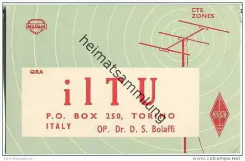 QSL - QTH - Funkkarte - I1TU - Italia - Torino - 1958