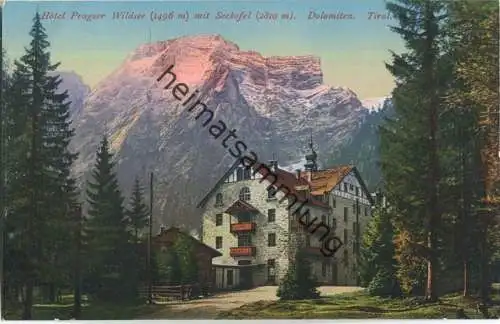 Hotel Pragser Wildsee mit Seekofel - Verlag Joh. F. Amonn Bozen