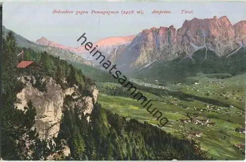 Belvedere gegen Pomagagnon - Ampezzo - Verlag Joh. F. Amonn Bozen