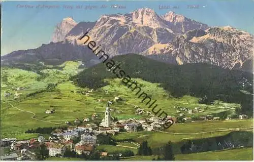 Cortina d' Ampezzo gegen die Tofana - Verlag Joh. F. Amonn Bozen