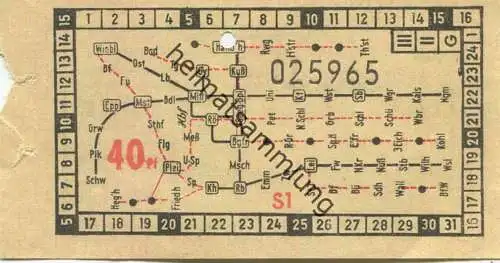 Deutschland - Heidelberg - Heidelberger Straßen- und Bergbahn Aktiengesellschaft - Fahrschein 40Pf.