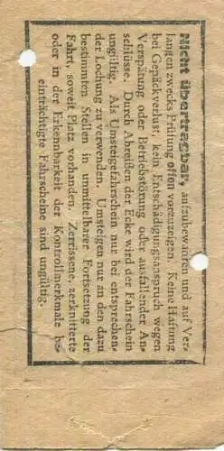 Deutschland - LVB - Verkehrsbetrieb der Stadt Leipzig 1943 - Fahrschein