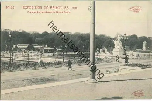 Exposition de Bruxelles 1910 - Vue des Jardins devant le Grand Palais - Edition M. Marcovici Bruxelles