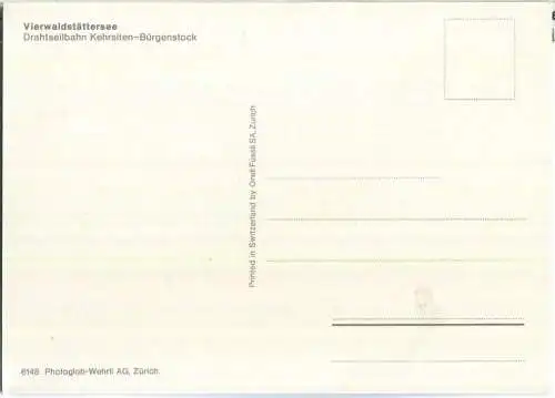 Vierwaldstättersee - Drahtseilbahn Kehrsiten-Bürgenstock - Verlag Photoglob-Wehrli AG Zürich