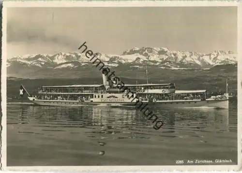 Am Zürichsee - Dampfschiff Stadt Rapperswil - Verlag Photo-Rotation Wilhelm Pleyer Zürich