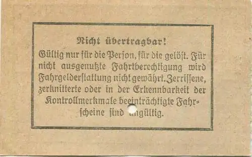 Deutschland - Berlin - BVG - Strassenbahnfahrschein 1934 - nur in Verbindung mit einer Monats- oder Arbeitslosen-Grundka