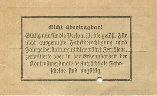 Deutschland - Berlin - BVG - Strassenbahn-Fahrschein 1934 - nur in Verbindung mit einer Monats- oder Arbeitslosen-Grundk