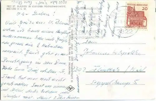 St. Blasien - Luftaufnahme - Foto-Ansichtskarte - Verlag Schöning & Co. Lübeck