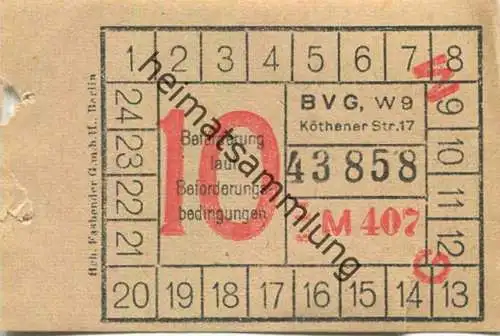 Deutschland - Berlin - BVG - Fahrschein 1944