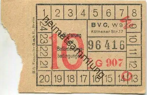 Deutschland - Berlin - BVG - Fahrschein 1941