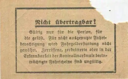 Deutschland - Berlin - Fahrschein 1933 - BVG - in Verbindung mit einer Monats-Grundkarte für eine Fahrt auf der Strassen