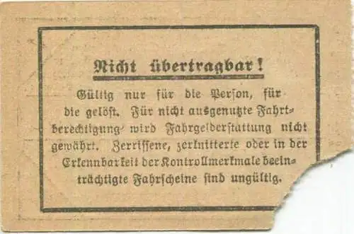 Deutschland - Berlin - Fahrschein 1933 - BVG - in Verbindung mit einer Monats-Grundkarte für eine Fahrt auf der Strassen