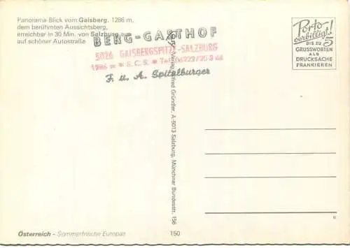 Gaisbergspitze - Panoramablick vom Gaisberg - AK-Grossformat - Verlag Alfred Gründler Salzburg