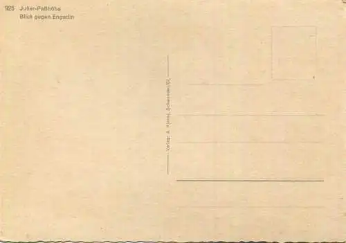 Julierpass - Passhöhe - Blick gegen Engadin - AK-Grossformat - Verlag A. Kiener Schwanden