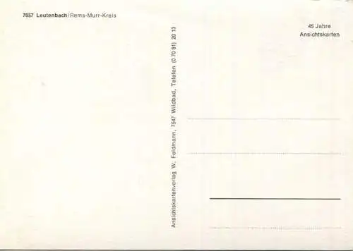 Leutenbach - AK-Grossformat - Verlag W. Feldmann Wildbad