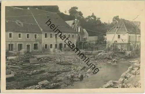 Berggiesshübel nach der Hochwasserkatastrophe Juli 1927 - Foto-Ansichtskarte
