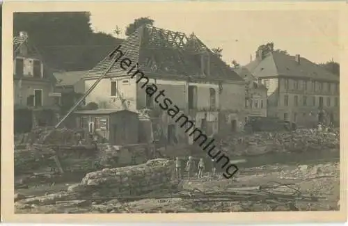 Berggiesshübel nach der Hochwasserkatastrophe Juli 1927 - Bäckerei Wilhelm Schelle - Gasthaus zum Goldenen Stern