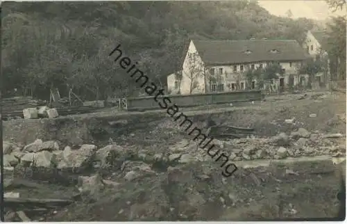 Berggiesshübel nach der Hochwasserkatastrophe Juli 1927 - Foto-Ansichtskarte