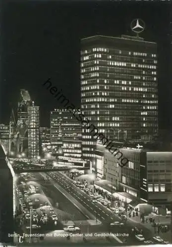 Berlin - Tauentzien mit Europa-Center und Gedächtniskirche bei Nacht - Verlag Kunst und Bild Berlin