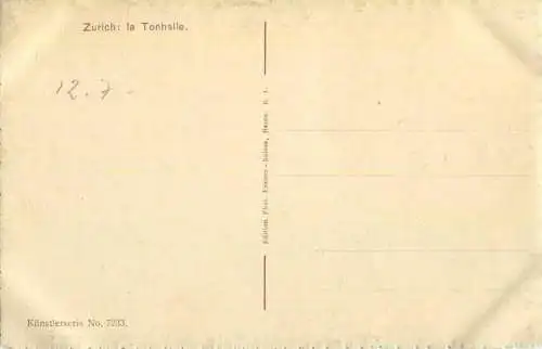 Zürich - Tonhalle mit Alpenquai - Edition Franco-Suisse Berne